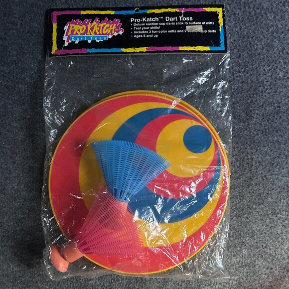Vintage Pro Katch Mitt Paddle Catch Ball Set Toss Catch Sports Game New NOS Dart - Picture 1 of 13